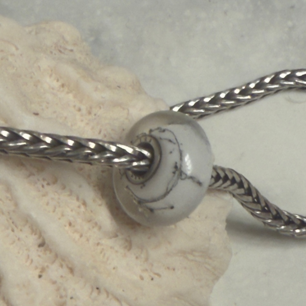 Trollbeads White Steel Glass Bead 61303